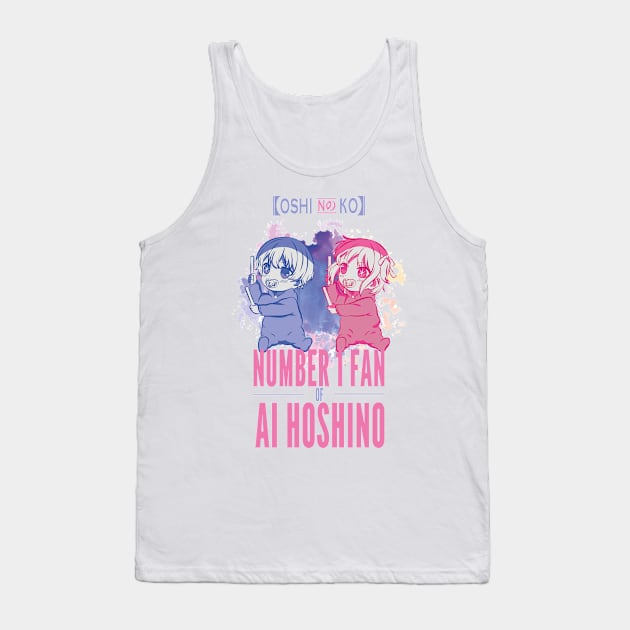 OSHI NO KO: NUMBER 1 FAN OF AI HOSHINO (WHITE) Tank Top by FunGangStore